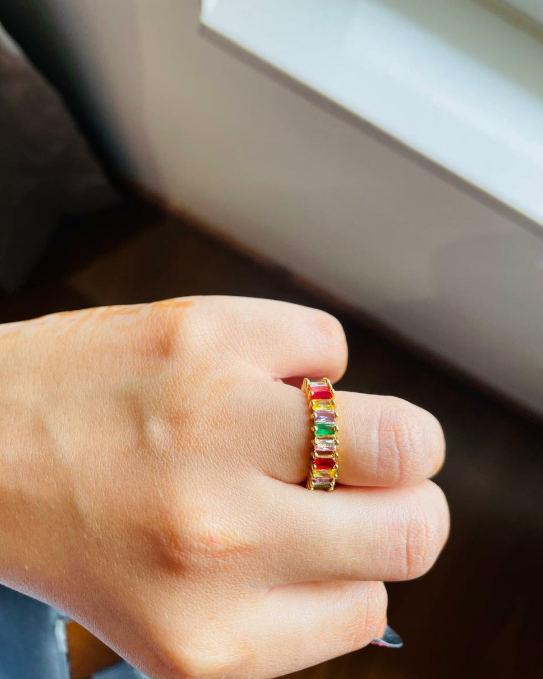 Tinted gems rings (multi colour)