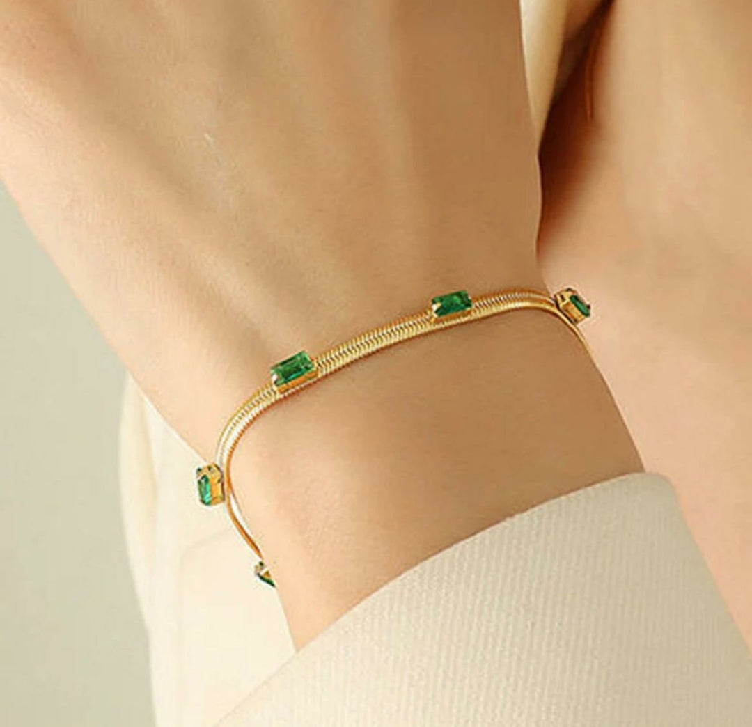 Emerald sleek snake bracelets