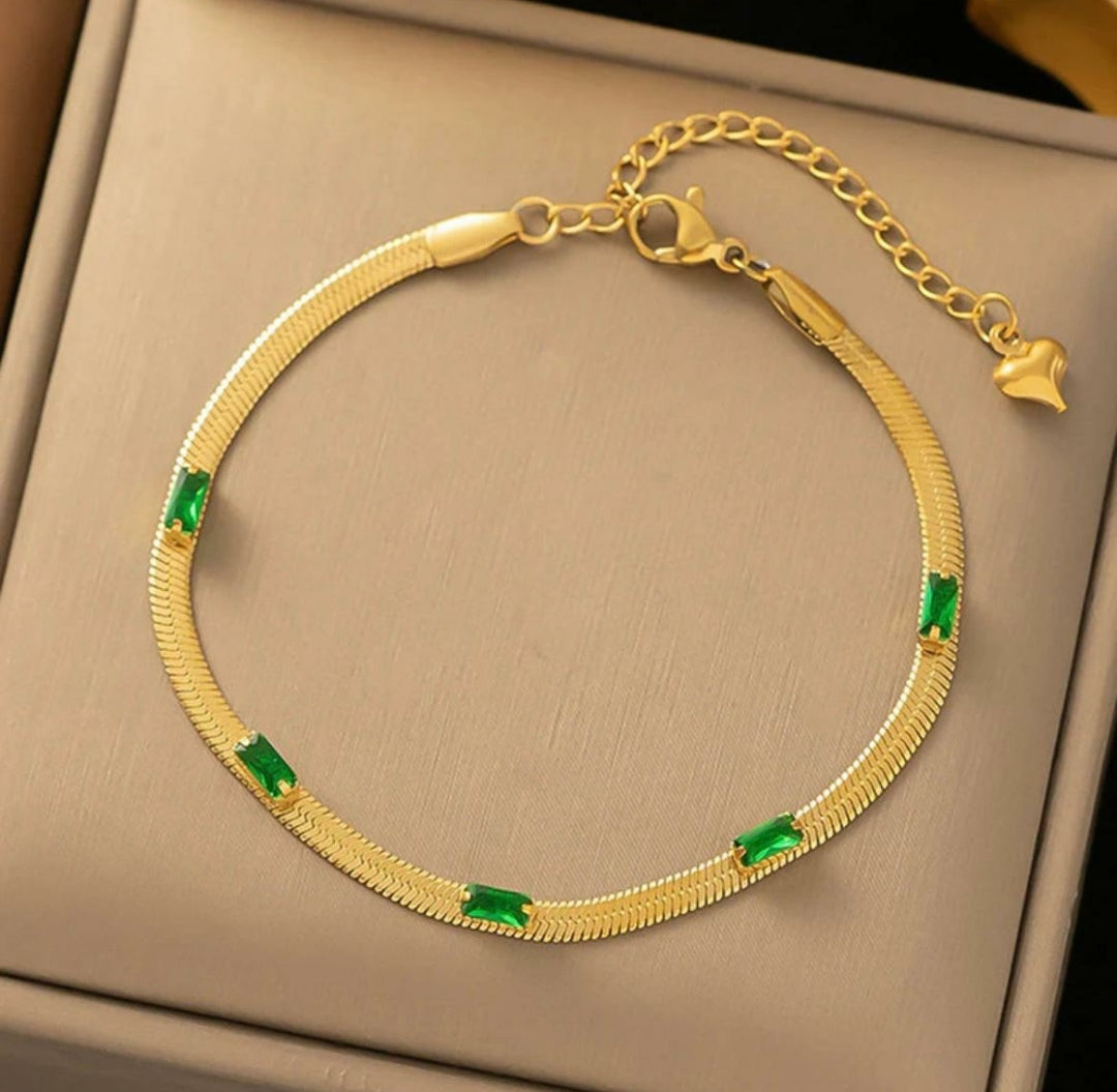 Emerald sleek snake bracelets