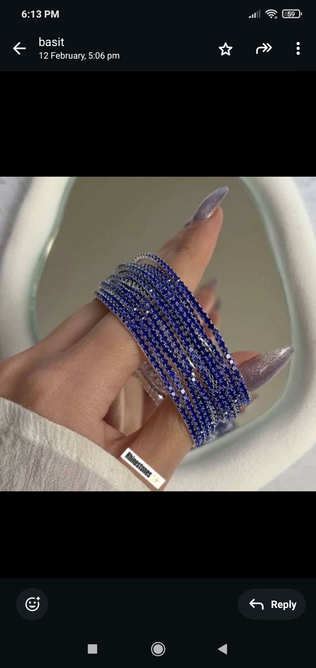 Stretchable Rhinestones tennis bracelets (blue)